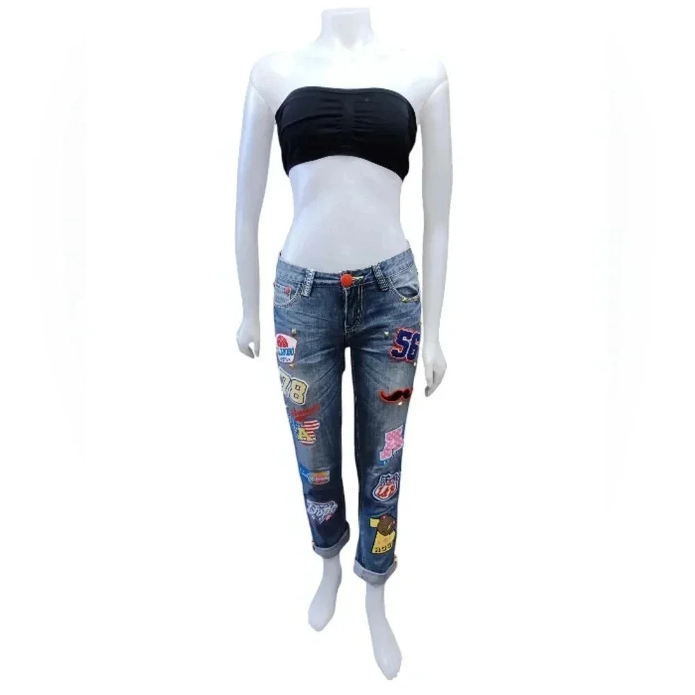 Lala Bobo EUC Low Rise Skinny Graphic Jeans  Size 25